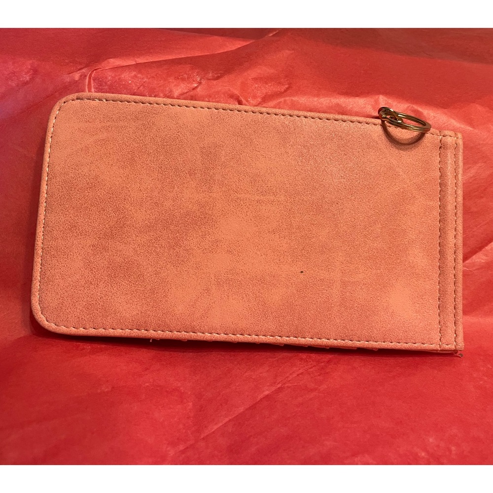 Clutch / Wallet; Pink PU Leather; No Brand